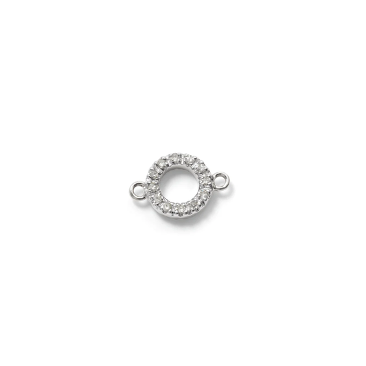 Diamond Pavé Ring Connector, 14k Solid White Gold