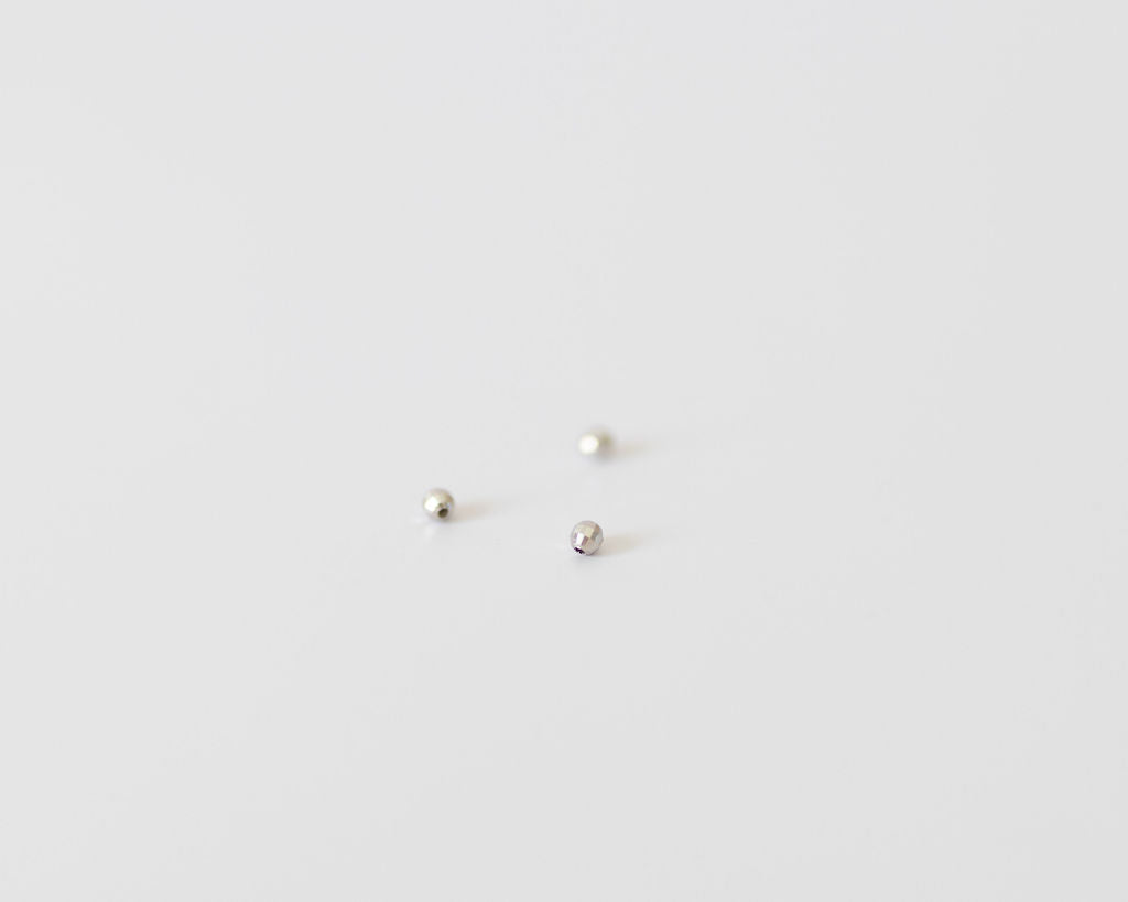 Mirror Bead, 14k Solid White Gold