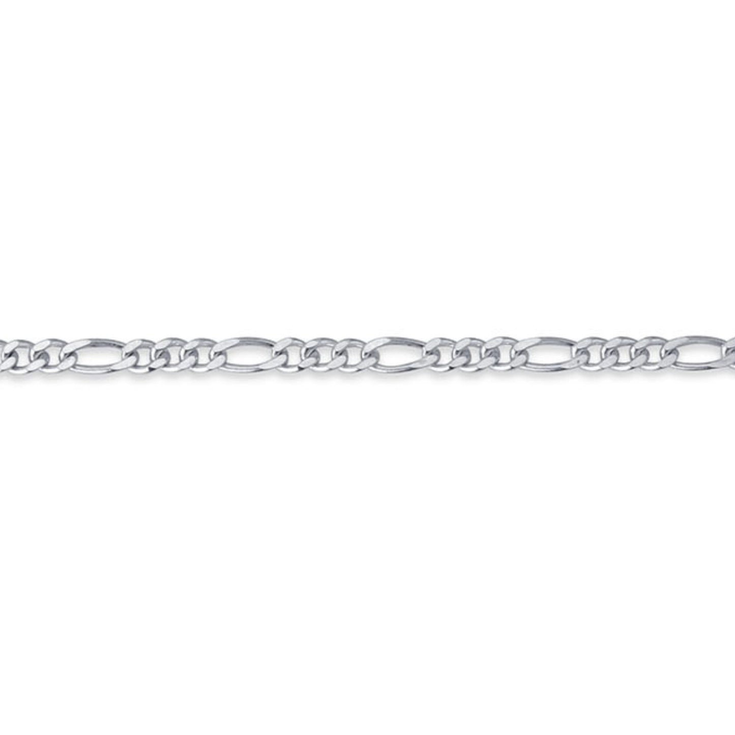 Large Figaro Chain, Sterling Silver By the Bracelet