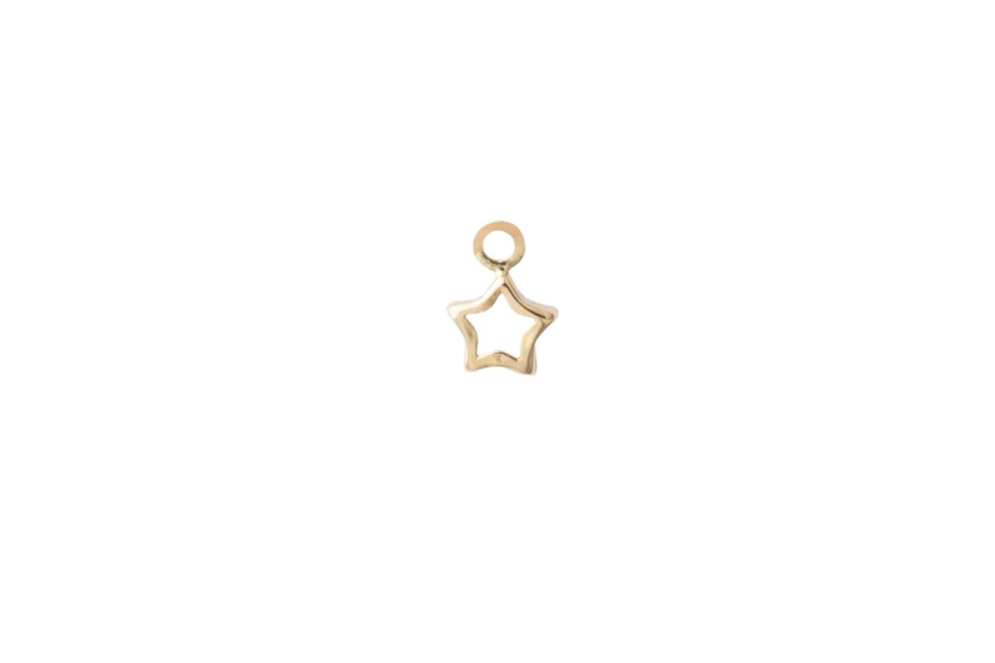 Mother of Pearl Star Charm, 14k Solid Yellow Gold