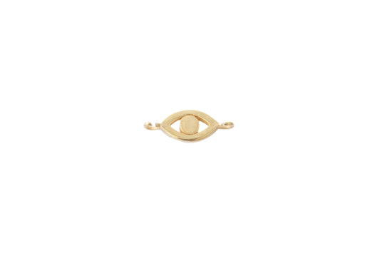 Evil Eye Connector, 14k Solid Yellow Gold